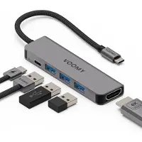 Voomy Connect H5 - 5 in 1 Hub - 4K HDMI - USB-C PD 100W