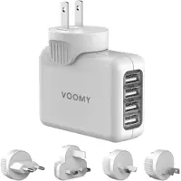 Voomy VY4012 - Universele Wereldstekker - 4x USB-A poorten - Wit