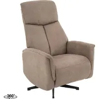 Label51 Fauteuil Helsinki - Taupe - Kunstleder - Manueel Verstelbaar