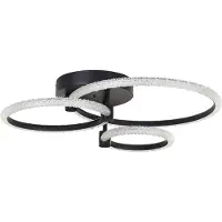 Brilliant Aydin - Plafondlamp - Crystal LED 30W - Zwart - Met afstandsbediening