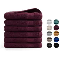 DoubleDry XL Handdoeken 70 x 140 - set van 6 - Hotel kwaliteit 500 g/m2 - 6x Bordeaux Rood