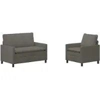 vidaXL Bankstel 2 pcs Lichtgrijs Stof