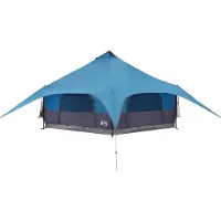vidaXL Familietent 18-persoons Blauw 185T Polyester met PU Coating