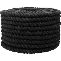 vidaXL Katoenen Touw 24 mm 50 m Zwart 100% katoen