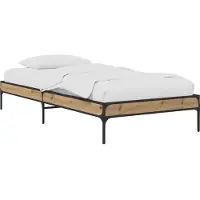 vidaXL Bedframe Artisanaal eiken 80 x 200 cm Bewerkt hout