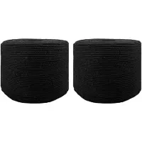 vidaXL Katoenen Touw 2 st 2 mm 100 m Zwart 100% katoen