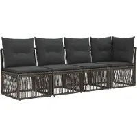 vidaXL Tuinbank Set 12 pcs Grijs poly rattan