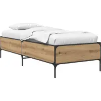 vidaXL Bedframe Artisanaal eiken 80 x 200 cm Bewerkt hout