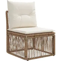 vidaXL Tuinbank Set 4 st Beige poly rattan