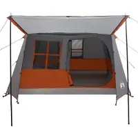 vidaXL Tunneltent 275 x 240 x 200 cm Grijs en Oranje