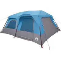vidaXL Directe Tent 10-persoons Blauw 185T Polyester met PU Coating