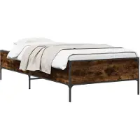 vidaXL Bedframe Rook Eik 80 x 200 cm Bewerkt hout