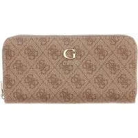 GUESS portemonnee Coleen Logo Zip Around Wallet Latte Logo Lichtbruin