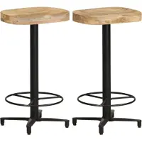 Prolenta Maison Exclusive - 2 barkrukken, 66 cm hoog, massief mangohout