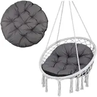Greenblue GB243 GR - Tuinkussen voor een schommel in de vorm van een ooievaarsnest - hangstoel ooievaarsnest 110 cm - Grijs