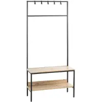 OEM Een modern ontworpen houten wandrek met vijf haken