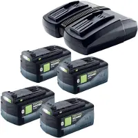 Festool Energie Set 4x BP 18 Li 5,0 HP-ASI HighPower accupack 18 V 5,0 Ah ( 4x 578519 ) + TCL 6 DUO dubbele lader ( 577017 )