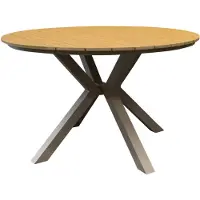 AVH-Collectie Quincy dining tuintafel latte 144xH75 cm rond polywood blad