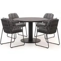 Tierra Outdoor + 10% kassakorting | Rivera/La Fonte ø120cm dining tuinset 5-delig