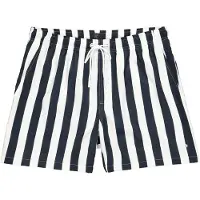 JP 1880 - Heren - zwemshort FLEXNAMIC beachwear strepen elastische tailleband - Navy blauw - Maat 8XL