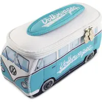 Brisa VW Collection - Volkswagen neopreen universele make-up-, cosmetica-, reisapotheek-tas in T1 Bulli Bus-design - Lichtblauw