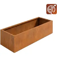 HTDesign (Het Tuinstel) Cortenstaal plantenbak 250x50x50cm - Zonder bodem -
