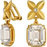 Traveller Clip Oorbellen - Oorclips Dames - Hangers - 22 Karaat Verguld - Kristallen - Rond - 3mm - Achthoek - 14x12mm - Bloem - 27x12mm - 157889