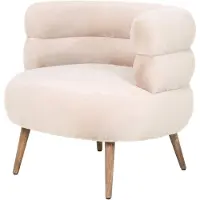 Ptmd Nelly Beige Fabric Fur Fauteuil