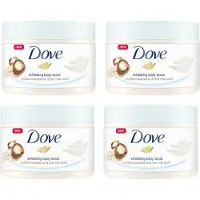 Dove Body Scrub Macadamia & Rice Milk - 4x225ml - Voordeelverpakking