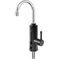 Inox Z-Elektrische Warmwaterkraan 3000W – Direct Warm Water Kraan met Digitaal Display – Doorstroomverwarmer Keukenkraan – Instant Heater Kraan met Aerator – Zwart/Zilver