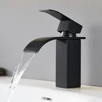 Auralum Max Cecipa MAX Luxe Wastafelkraan Zwart - RVS Badkamerkraan - Waterval Mengkraan - Duurzaam & Krasbestendig Design