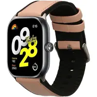 Kwmobile horlogeband geschikt voor Xiaomi Redmi Watch 5 & 4 / Smart Band 8 Pro / 9 Pro -Armband voor fitnesstracker van leer in oudroze