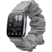 Kwmobile elastisch bandje voor smartwatch - geschikt voor Amazfit Bip 6 - Horlogebandje van katoen - In grijs