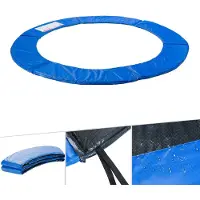 Arebos Trampoline Randafdekking Ø 427 cm Veiligheidsrand UV-Bestendig PVC EPE 20 mm Blauw Beschermingspad voor Ronde Trampoline 32 cm Breed