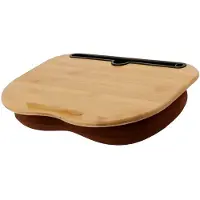 Decopatent - Laptop Schoot Standaard - Bamboe Laptray Schootkussen - Laptopstandaard - Laptop verhoger - Laptoptafel Schoot - Schoottafel - Knietafel - Afm: 38 x 28 x 8 Cm.