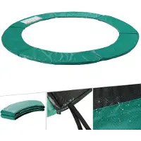 Arebos Trampoline Randafdekking Ø 305 cm Veiligheidsrand UV-Bestendig PVC EPE 20 mm Groen Beschermingspad 28 cm Breed Rond Trampoline