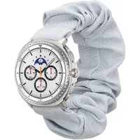 Kwmobile elastisch bandje voor smartwatch - Compatibel met Samsung Galaxy Watch 8 / Galaxy Watch 8 Classic 46mm - Horlogebandje van katoen - In lichtblauw