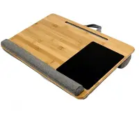 Decopatent - Laptop Schoot Standaard Bamboe Hout met Muismat en Telefoon / Ipad houder - Laptopstandaard - Laptop verhoger - Laptoptafel Schoot - Schoottafel - Knietafel- Afm: 55 x 36 x 8 Cm