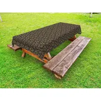 Abakuhaus Keltisch Buitentafelkleed, Bloemige Vintage Ethnic, Decoratief Wasbaar Picknicktafelkleed, 145 x 210 cm, Paars Groen