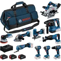 Bosch Professional 18V - Gereedschap combiset - 10-delige Accu Gereedschapsset – Complete Powertool Kit voor Elke Klus