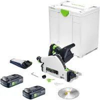 Festool TSC 55 KEB-Basic accu-invalzaag 18 / 36 V 160 mm borstelloos + 2x accu 4,0 Ah + Systainer - zonder oplader