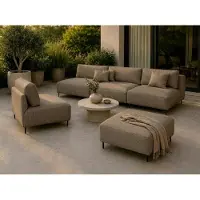 MBTmeble Gartenloungeset SUN – Tuinset voor buiten, bestaande uit een sofa, fauteuil en hocker, UV-bestendig en waterafstotend