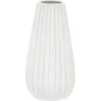 Cepewa Bloemenvaas Elisa - wit - H24 x D12 cm - keramiek - kegelvorm - vaas