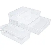 Markenlos Set van 6 kunststof opbergbakken, afmetingen 18,5 x 9 x 4,5 cm