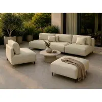 MBTmeble Gartenloungeset SUN – Tuinset voor buiten, bestaande uit een sofa, fauteuil en hocker, UV-bestendig en waterafstotend