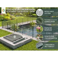 Prestige Home Living Outdoor Teichomheining, bovenste deel - Set van 5 elementen, inclusief hamer en handschoenen - Groen