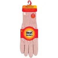 Heat Holder Dames Kabelgebreide 2.3 Tog Fleece Gevoerde Thermische Winterhandschoenen