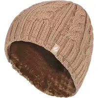 Heat Holder Dames Kabelgebreide 3.4 Tog Fleece Gevoerde Thermische Wintermuts