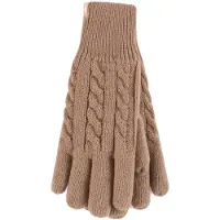 Heat Holder Dames Kabelgebreide 2.3 Tog Fleece Voering Thermische Winterhandschoenen