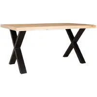 Lizzely Garden & Living Eettafel rechthoekig mangohout Xavier lichtbruin 160cm duurzaam tafel met X-poot mango eetkamertafel rechthoek hout